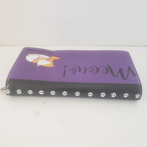 Shag Wear Purple/Gray Life is Better with A Meow/Cat Womans Wallet. - Picture 3 of 9